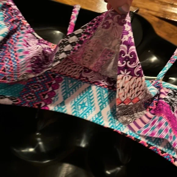 Colorful Ruffle Bikini Top - Picture 5 of 7